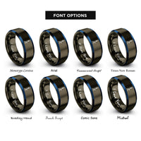 font options for inside engraving on gunmetal & blue bunsen burner rings