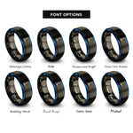font options for inside engraving on gunmetal & blue bunsen burner rings