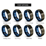 font options for inside engraving on gunmetal & blue bunsen burner rings