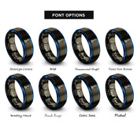 font options for inside engraving on gunmetal & blue bunsen burner rings