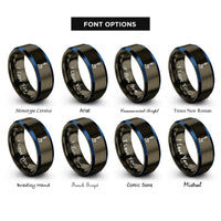 font options for inside engraving on gunmetal & blue bunsen burner rings