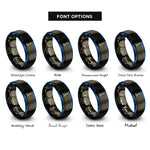 font options for inside engraving on gunmetal & blue bunsen burner rings