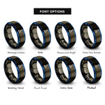 font options for inside engraving on gunmetal & blue bunsen burner rings