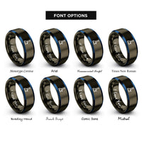 font options for inside engraving on gunmetal & blue bunsen burner rings