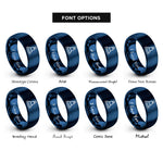 font options for inside engraving on blue buoy rings
