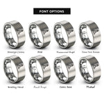 font options for inside engraving on gray buoy rings