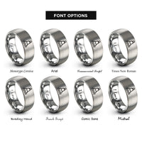 font options for inside engraving on silver buoy rings