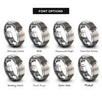 font options for inside engraving on grey buoy rings