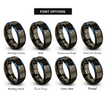 font options for inside engraving on gunmetal & blue buoy rings