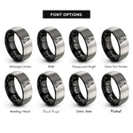 font options for inside engraving on black & silver buoy marker rings