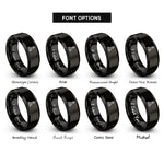 font options for inside engraving on black buoy marker rings