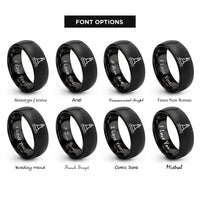 font options for inside engraving on black buoy wave rings