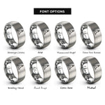 font options for inside engraving on grey buoy wave rings