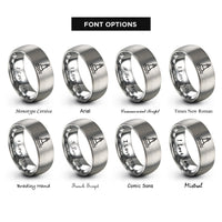 font options for inside engraving on grey buoy wave rings