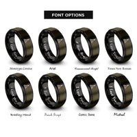 font options for inside engraving on gunmetal & black buoy wave rings