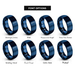 font options for inside engraving on blue burette rings