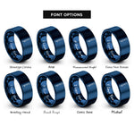 font options for inside engraving on blue burette rings