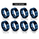 font options for inside engraving on blue burette rings