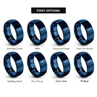 font options for inside engraving on blue burette rings