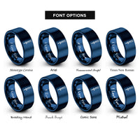 font options for inside engraving on blue burette rings
