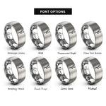 font options for inside engraving on gray burette clamp rings