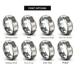 font options for inside engraving on silver burette clamp rings