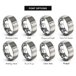 font options for inside engraving on silver burette rings