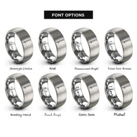 font options for inside engraving on silver burette rings