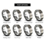 font options for inside engraving on silver burette rings