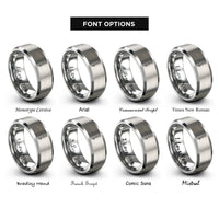 font options for inside engraving on grey burette rings