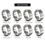 font options for inside engraving on silver burette rings