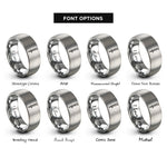 font options for inside engraving on silver burette rings