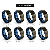 font options for inside engraving on gunmetal & blue burette rings