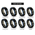 font options for inside engraving on gunmetal & blue burette rings