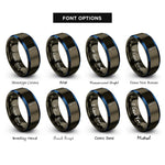 font options for inside engraving on gunmetal & blue burette rings
