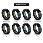 font options for inside engraving on gunmetal & blue burette rings