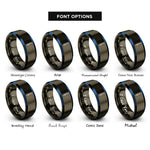 font options for inside engraving on gunmetal & blue burette rings