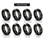 font options for inside engraving on black & gray burgee triangle anchor rings