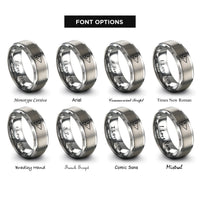 font options for inside engraving on gray burgee triangle anchor rings