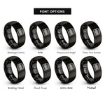 font options for inside engraving on black burger rings