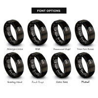 font options for inside engraving on black burger rings