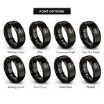font options for inside engraving on black burger rings