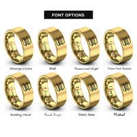 font options for inside engraving on gold burger clamshell rings
