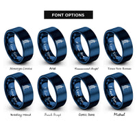 font options for inside engraving on blue burj al arab rings
