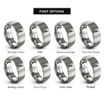 font options for inside engraving on silver burj al arab rings
