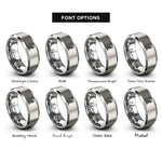 font options for inside engraving on silver burj al arab rings
