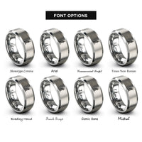 font options for inside engraving on silver burj al arab rings