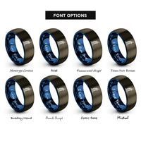 font options for inside engraving on gunmetal & blue burj al arab rings