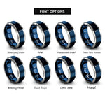 font options for inside engraving on blue & gray burj khalifa rings