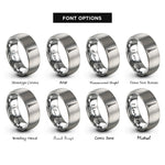 font options for inside engraving on grey burj khalifa rings